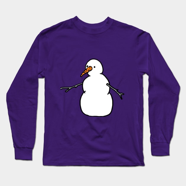 Carrot Nose SnowMan Long Sleeve T-Shirt by Bollocks